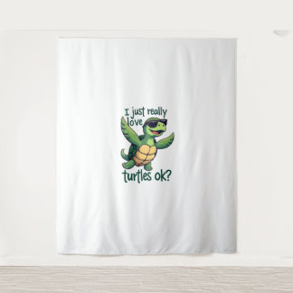 Dabbing Zee Turtle Ik hou gewoon echt van Turtles  Wandkleed