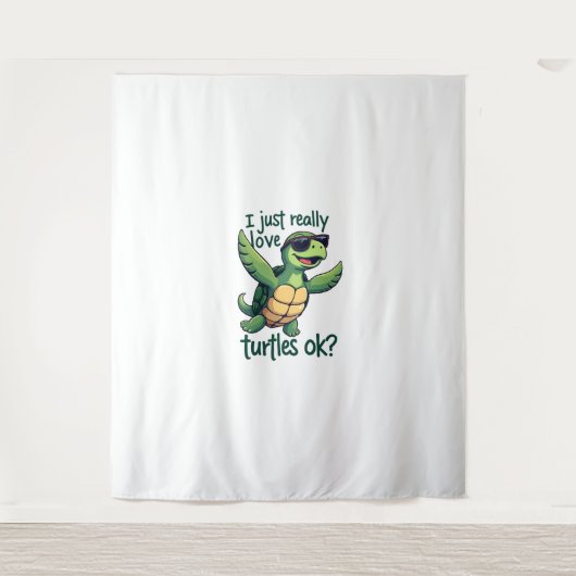 Dabbing Zee Turtle Ik hou gewoon echt van Turtles  Wandkleed (Voorkant)
