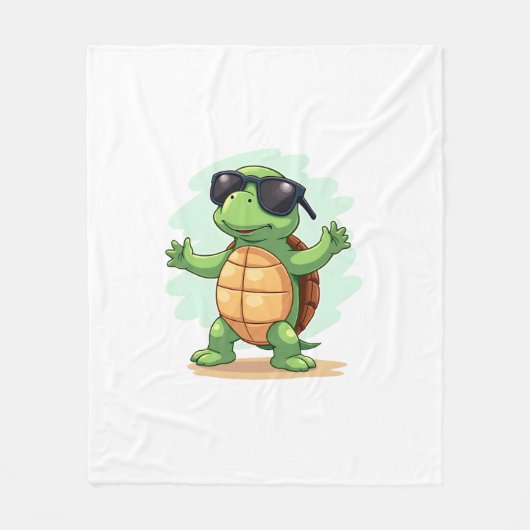 Dabbing Zeeschildpad Dierenvriend Red De Schildpad Fleece Deken (Voorkant)