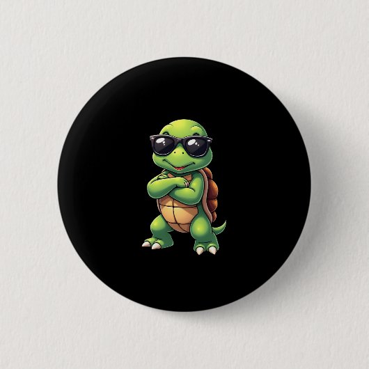 Dabbing Zeeschildpad Dierenvriend Red De Schildpad Ronde Button 5,7 Cm (Voorkant)