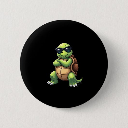 Dabbing Zeeschildpad Dierenvriend Red De Schildpad Ronde Button 5,7 Cm (Voorkant)
