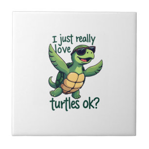 Dabbing Zeeschildpad Ik Hou Gewoon Echt Van Schild Tegeltje
