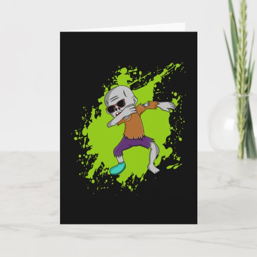 Dabbing zombie dab halloween cool grappig cadeau i kaart (Voorkant)