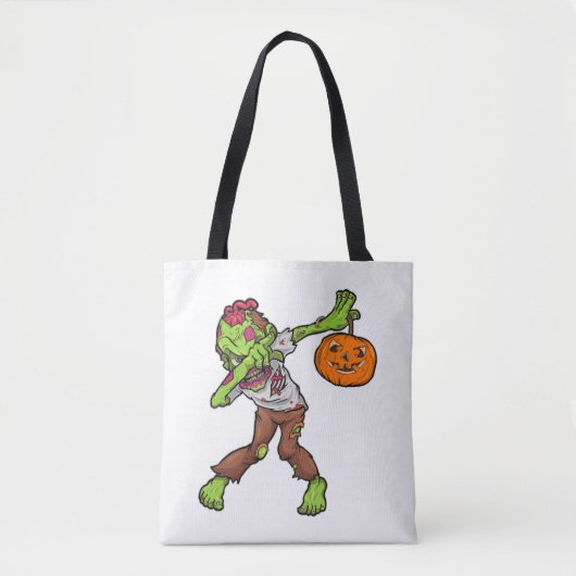 Dabbing Zombie Halloween Dab Funny Gift design Tote Bag (Voorkant)