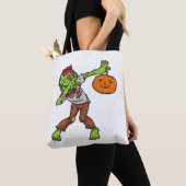 Dabbing Zombie Halloween Dab Funny Gift design Tote Bag (Dichtbij)