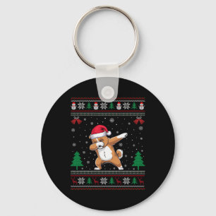Dabbing Zuchon Dog Santa Hat Boys Girls Kinder Chr Sleutelhanger