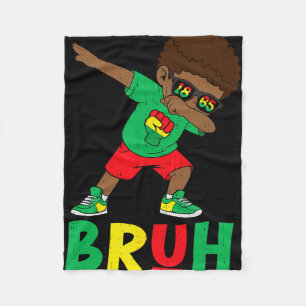 Dabbing Zwarte Jongens Juneteenth Bruh Vrijheid 18 Fleece Deken