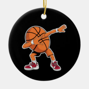 Dabende Basketbal Bal Grappige Sportspeler  Keramisch Ornament
