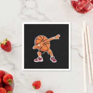 Dabende basketbal bal grappige sportspeler servet