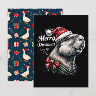 Dabende Capybara Kerstman – Grappige Feestdagen