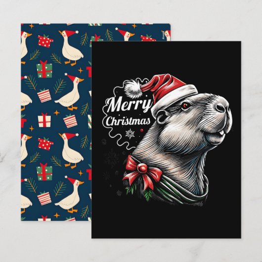 Dabende Capybara Kerstman – Grappige Feestdagen (Voorkant / Achterkant)