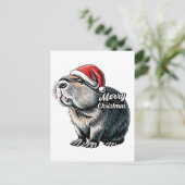 Dabende Capybara Kerstman – Grappige Feestdagen (Staand voorkant)