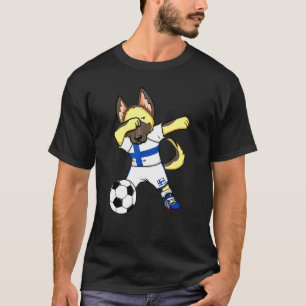 Dabende Duitse Herder Finland Voetbalfans Jersey T-shirt