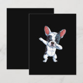 Dabende Franse Bulldog Jongens Kinderen Hond Liefh Bedankkaart (Voorkant / Achterkant)