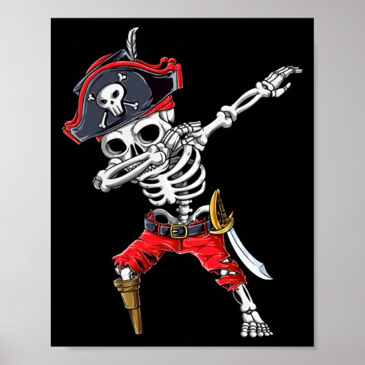 Dabende geraamtepiraat poster (Voorkant)