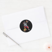 Dabende geraamtepiraat ronde sticker (Envelop)