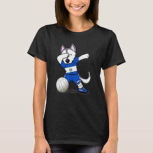 Dabende Husky Hond El Salvador Volleybal Fans Trui T-shirt
