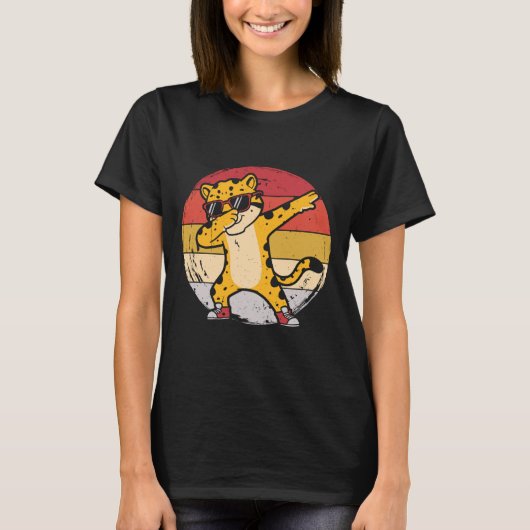 Dabende jachtluipaard t-shirt (Voorkant)