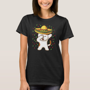 Dabende Kat die danst met Mexicaanse sombrero Viva T-shirt