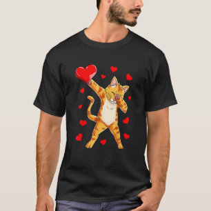 Dabende Kat Hart Valentijnsdag Meisjes Kitty Poesj T-shirt