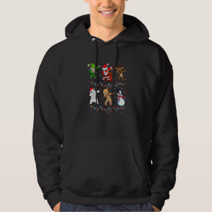Dabende Kerstman Elf Rendier Ijsbeer Sneeuwman Cre Hoodie