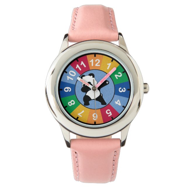 Dabende Panda  Horloge (Voorkant)