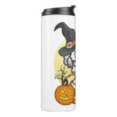 Dabende Poodle Halloween Thermosbeker (Gedraaid links)