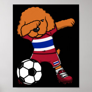 Dabende Poodle Hond Thailand Voetbal Fan Jersey Vo Poster