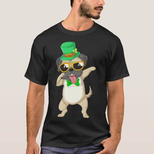 dabende pug st patricks day 331 t-shirt (Voorkant)