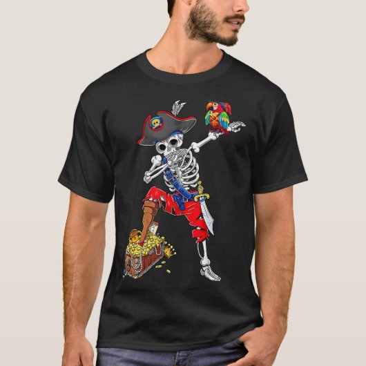Dabende Skelet Piraat T-shirt (Voorkant)
