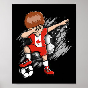 Dabende Voetbaljongen - Canada Jersey Canadese Voe Poster