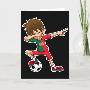 Dabende Voetbaljongen Portugal T-shirt Portugese K Kaart