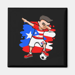 Dabende Voetbaljongen Puerto Rico Fans T-shirt Pue Magneet