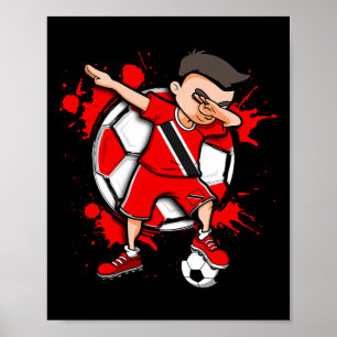 Dabende Voetbaljongen Trinidad En Togo Voetbal Lie Poster