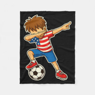 Dabende Voetbaljongen Usa Verenigde Staten Jongens Fleece Deken