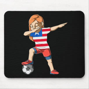 Dabende Voetbalmeisje Liberia Jersey Liberiaan  Muismat