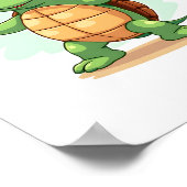 Dabende zeeschildpad dierenvriend Red de schildpad Poster (Hoek)