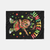 Dabende zwarte meisjes melanine Juneteenth Afrika  Fleece Deken (Voorkant (Horizontaal))