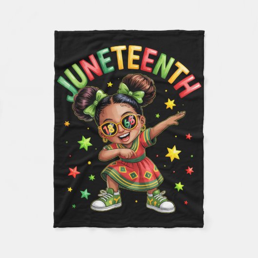 Dabende zwarte meisjes melanine Juneteenth Afrika  Fleece Deken (Voorkant)