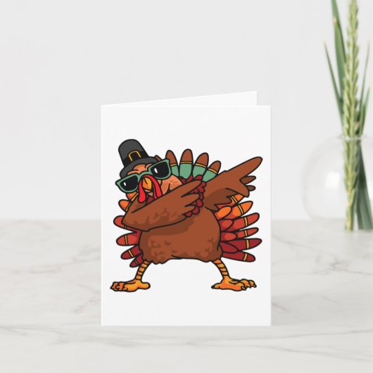 Dabing Turkey Thanksgiving Day Pilgrim Boys Girls Kaart (Voorkant)