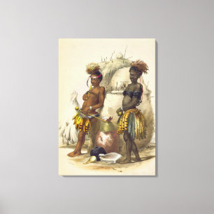 Dabiyaki en Upapazi, Zulu Boys in Dancing Dress, Canvas Afdruk