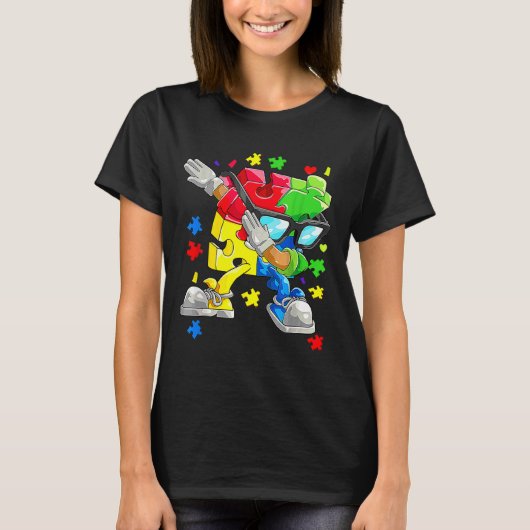 Dable Puzzle Piece Sunbril Autisme Awareness B T-shirt (Voorkant)