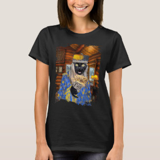 Dabloons Dabloon Zwarte Kat Cottagecore T-shirt