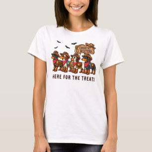 Dachschunds Doxie Halloween Country Western T-shirt