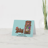 Dachshing al manier feestdagen kaart (Achterkant)