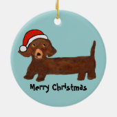 Dachshing helemaal keramisch ornament (Achterkant)