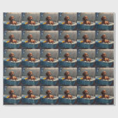 Dachshond badtijd plezier cadeaupapier (Vlak)