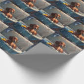 Dachshond badtijd plezier cadeaupapier (Hoek)