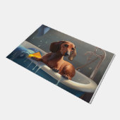 Dachshond badtijd plezier  deurmat (Schuin)