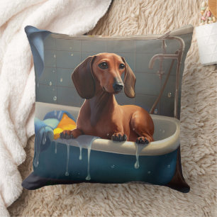 Dachshond badtijd plezier  kussen